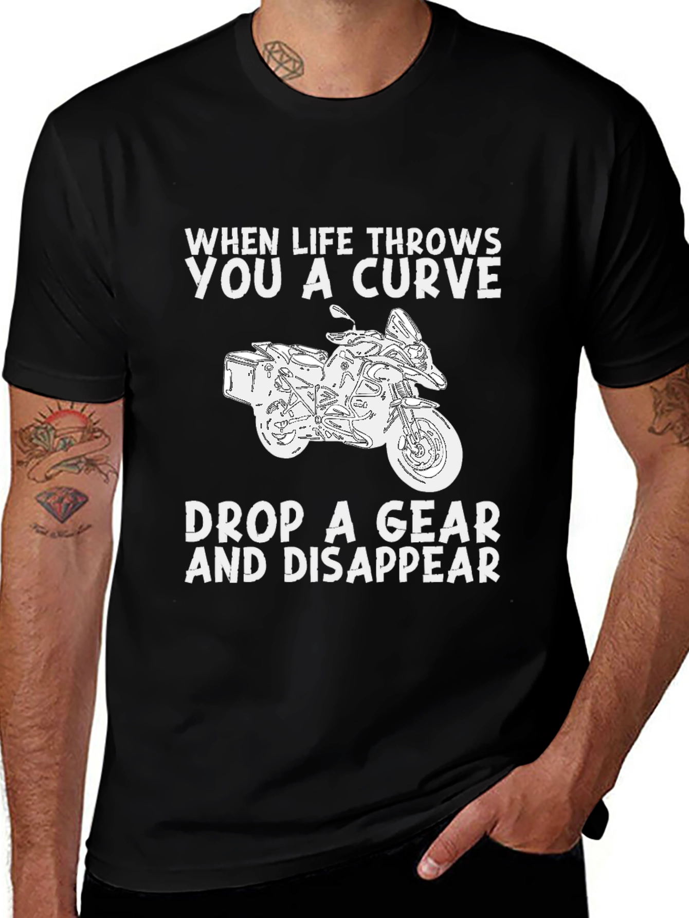 Motorcycle Rider T-Shirt - When Life Throws You A Curve