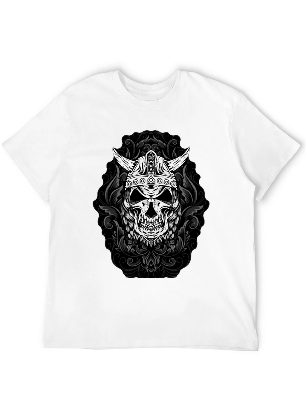 Viking Skull Graphic Tee - Black T-Shirt