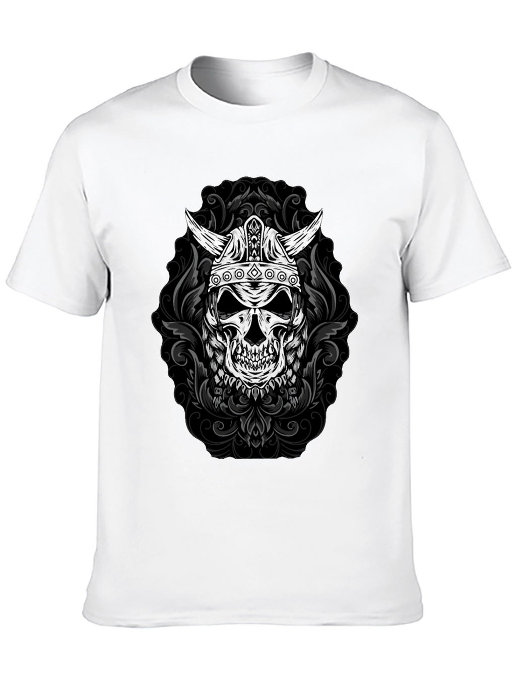 Viking Skull Graphic Tee - Black T-Shirt