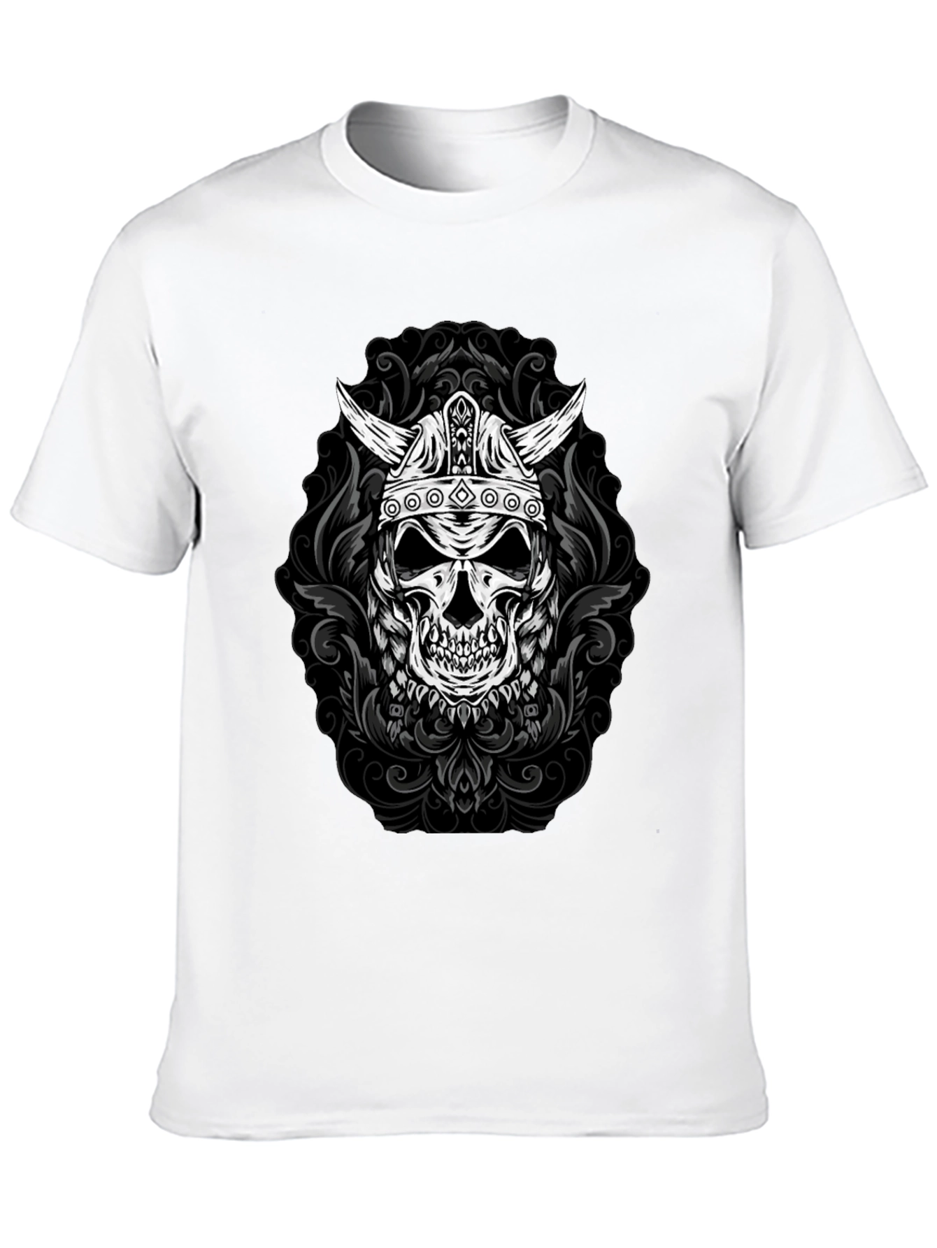 Viking Skull Graphic Tee - Black T-Shirt