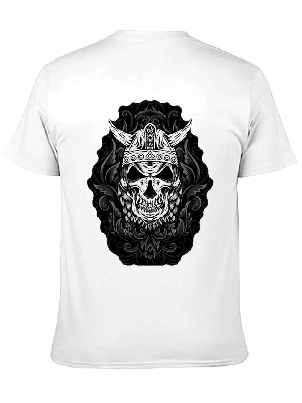 Viking Skull Graphic Tee - Black T-Shirt