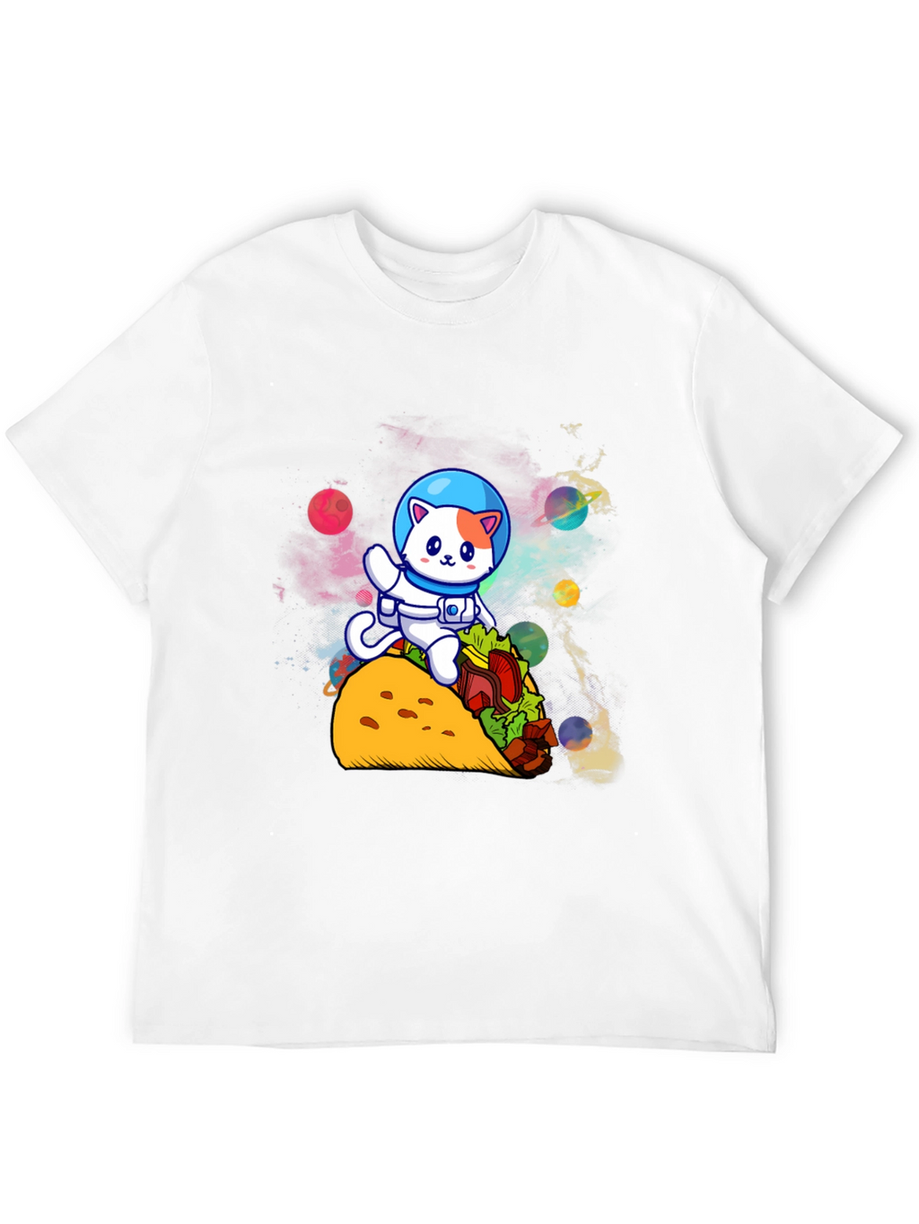 Astronaut Cat Riding Taco T-Shirt