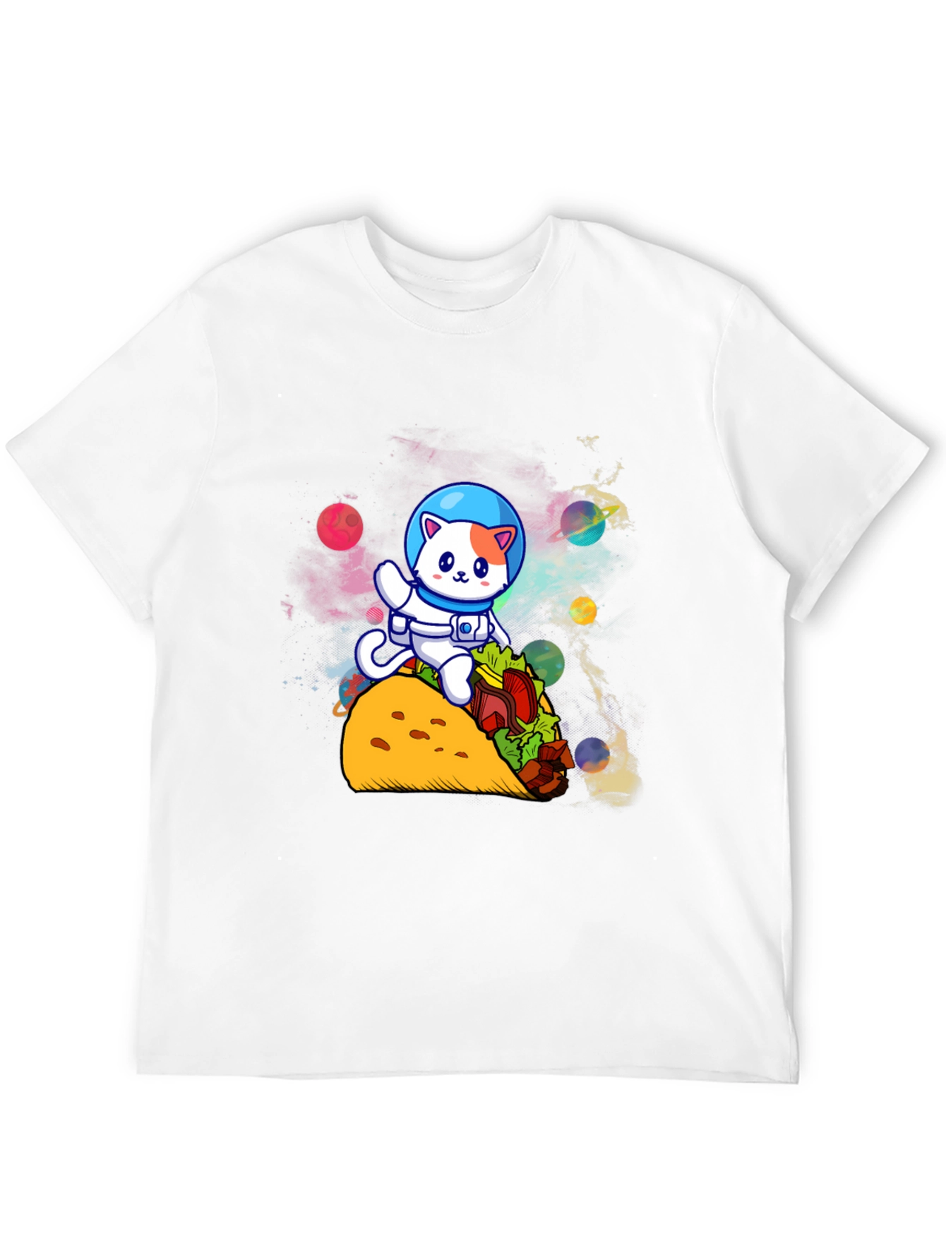 Astronaut Cat Riding Taco T-Shirt