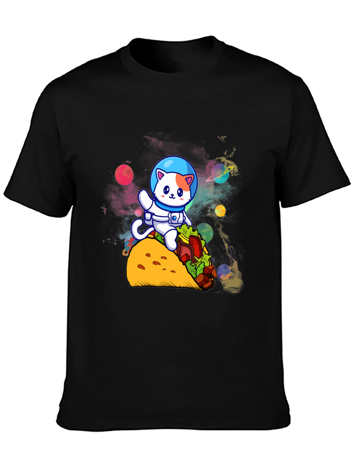 Astronaut Cat Riding Taco T-Shirt