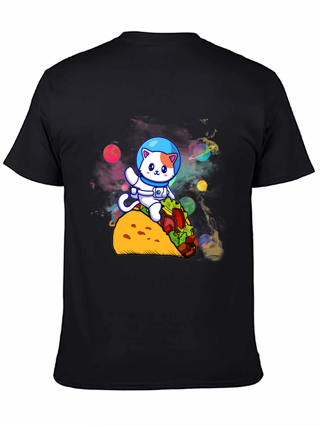 Astronaut Cat Riding Taco T-Shirt