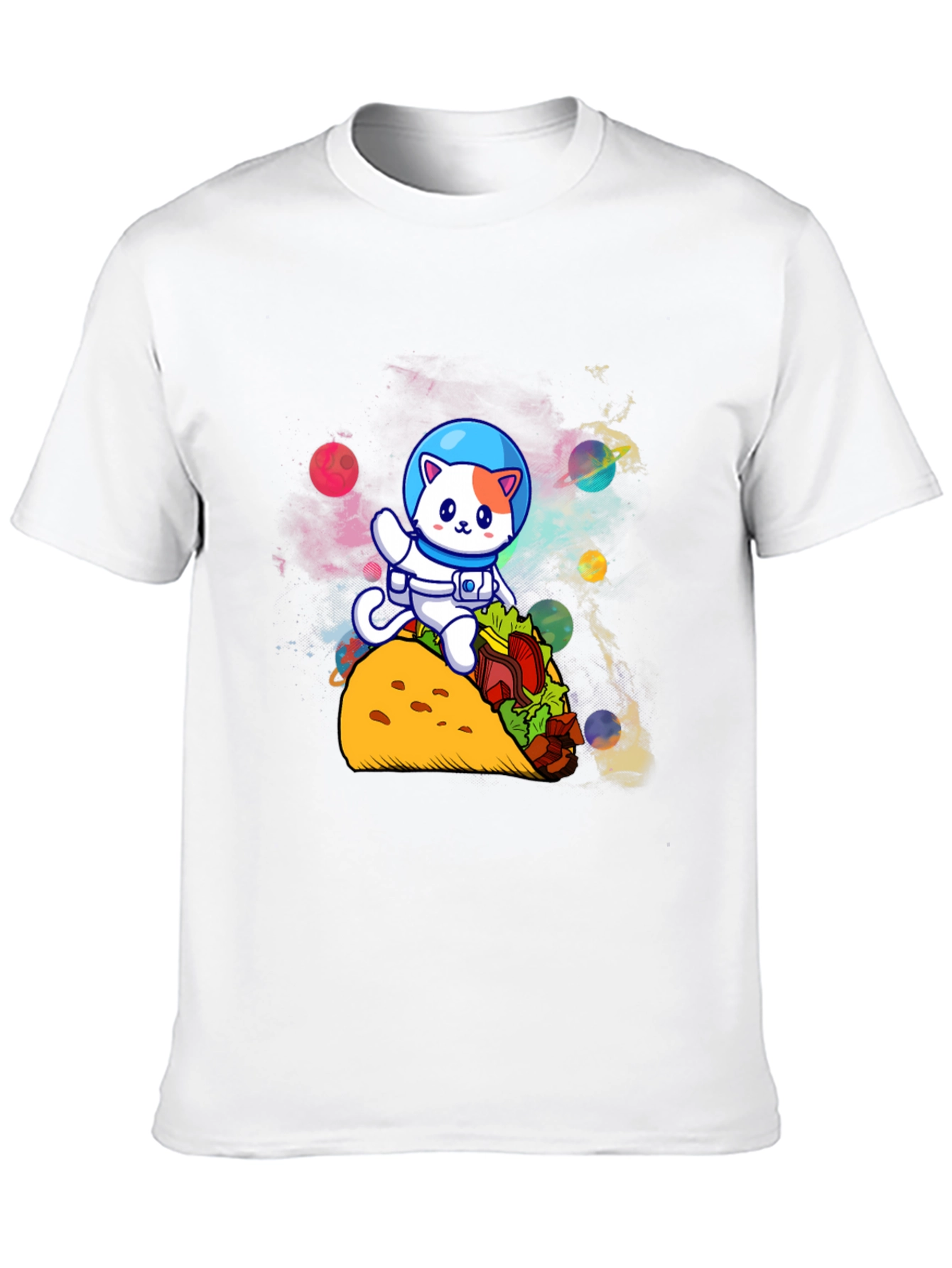 Astronaut Cat Riding Taco T-Shirt