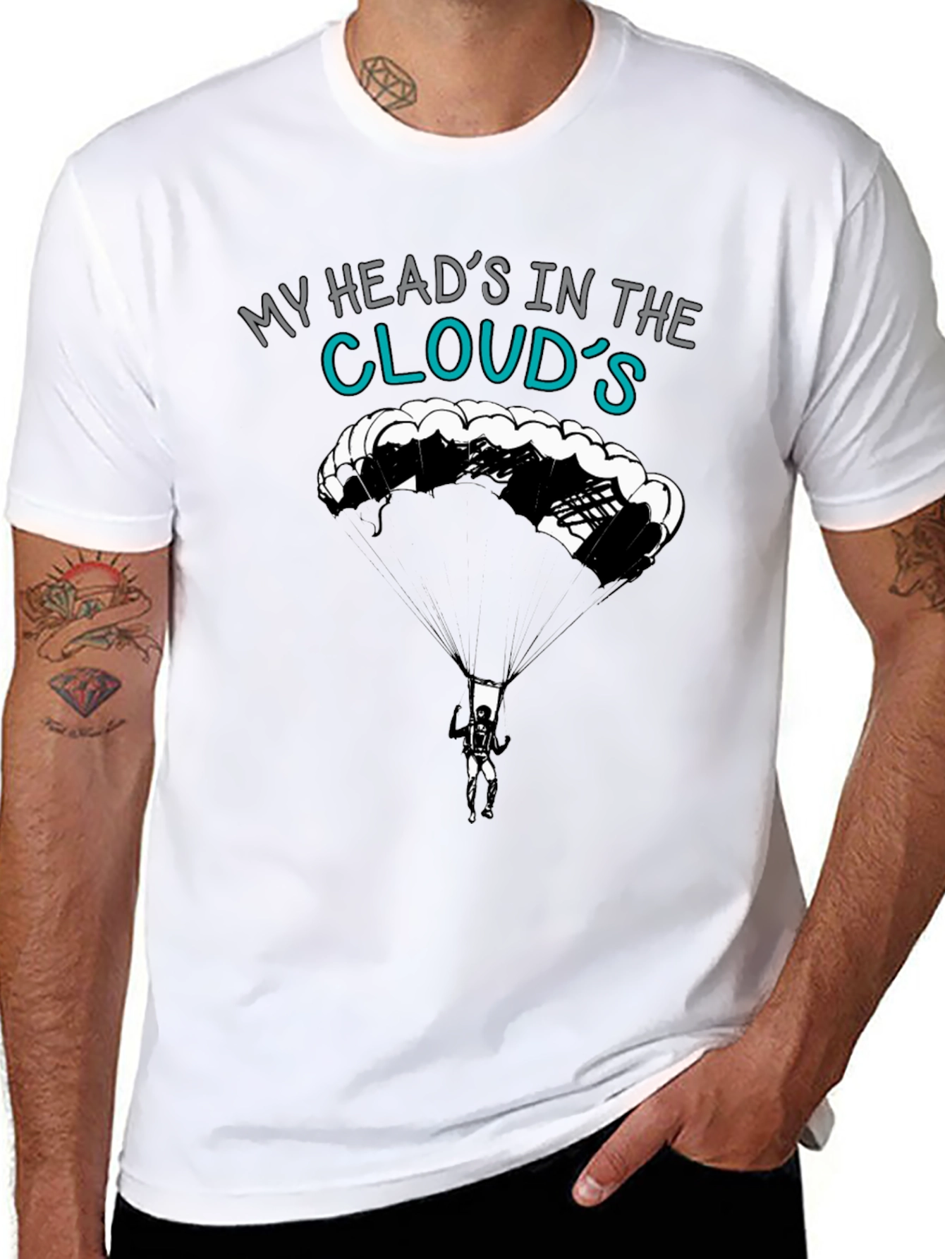 My Heads In The Clouds T-Shirt - Skydiving Design