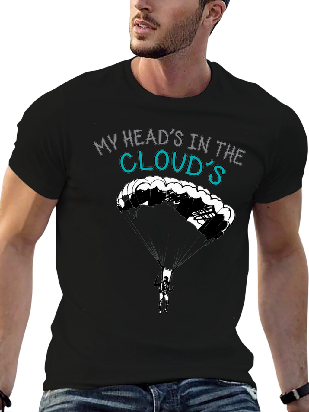 My Heads In The Clouds T-Shirt - Skydiving Design