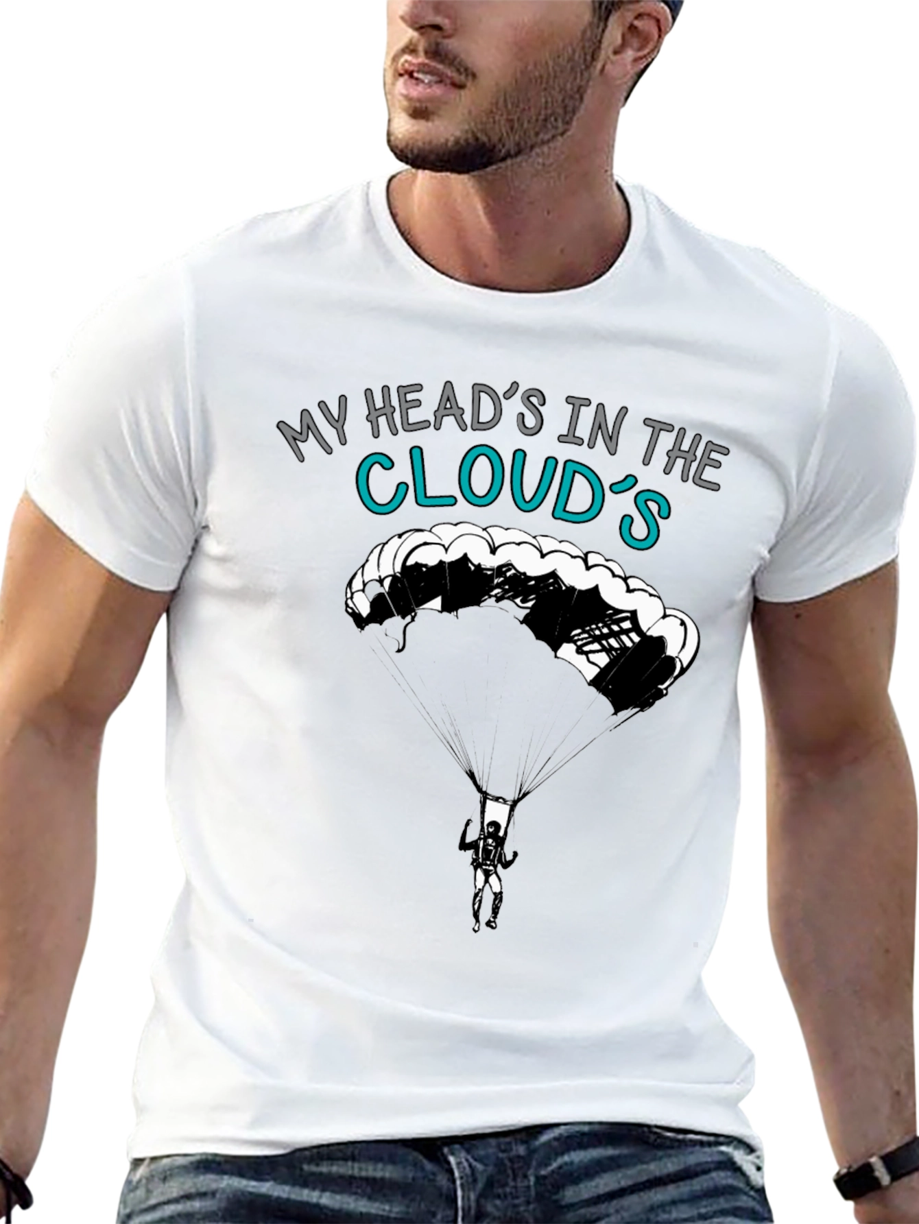 My Heads In The Clouds T-Shirt - Skydiving Design