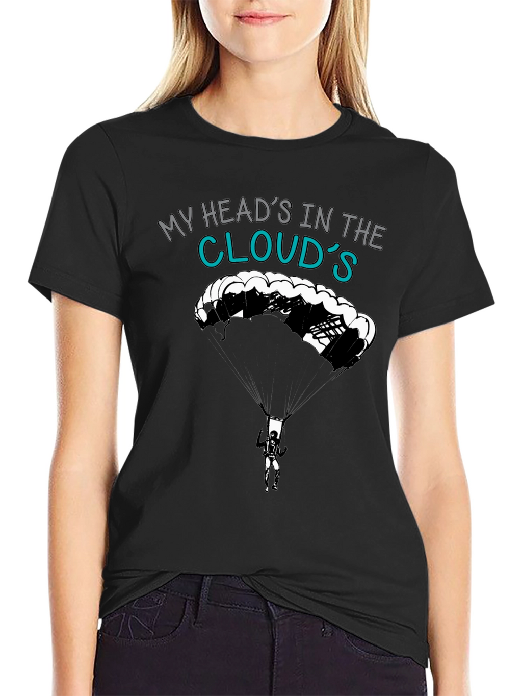 My Heads In The Clouds T-Shirt - Skydiving Design