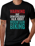Warning Mountain Biking Graphic Tee