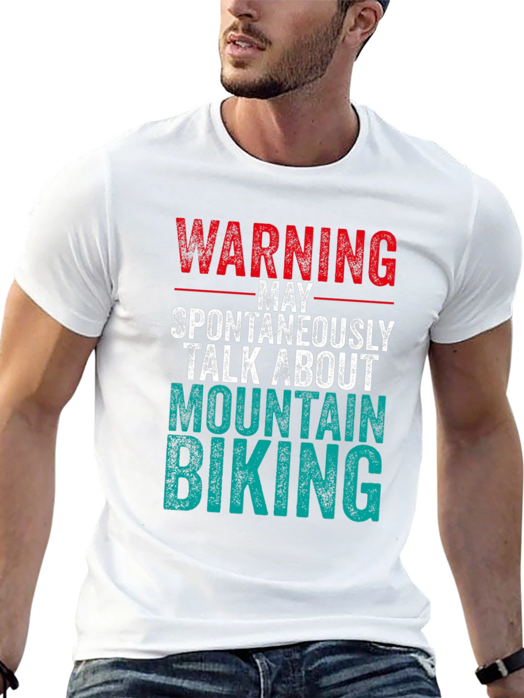 Warning Mountain Biking Graphic Tee