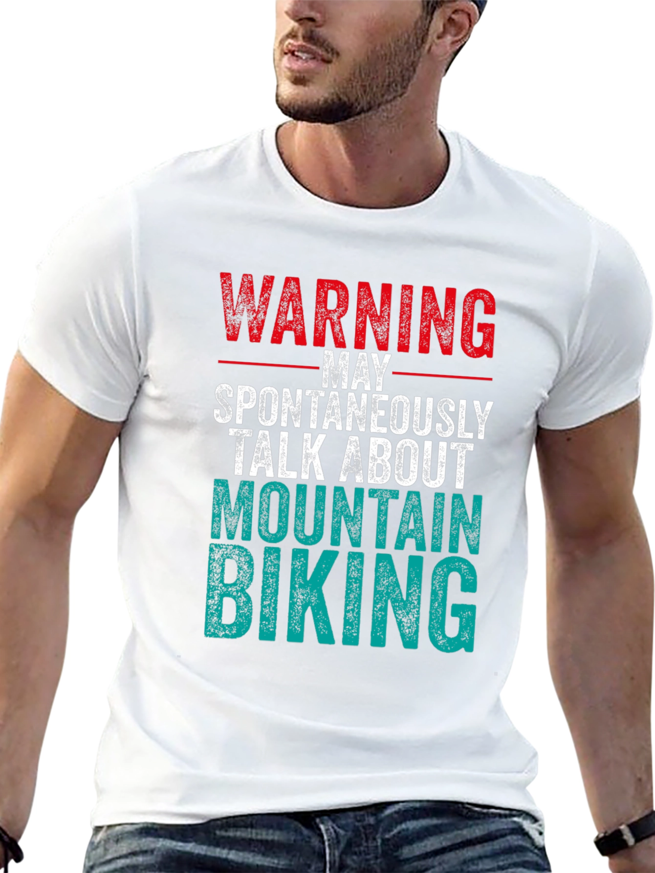 Warning Mountain Biking Graphic Tee