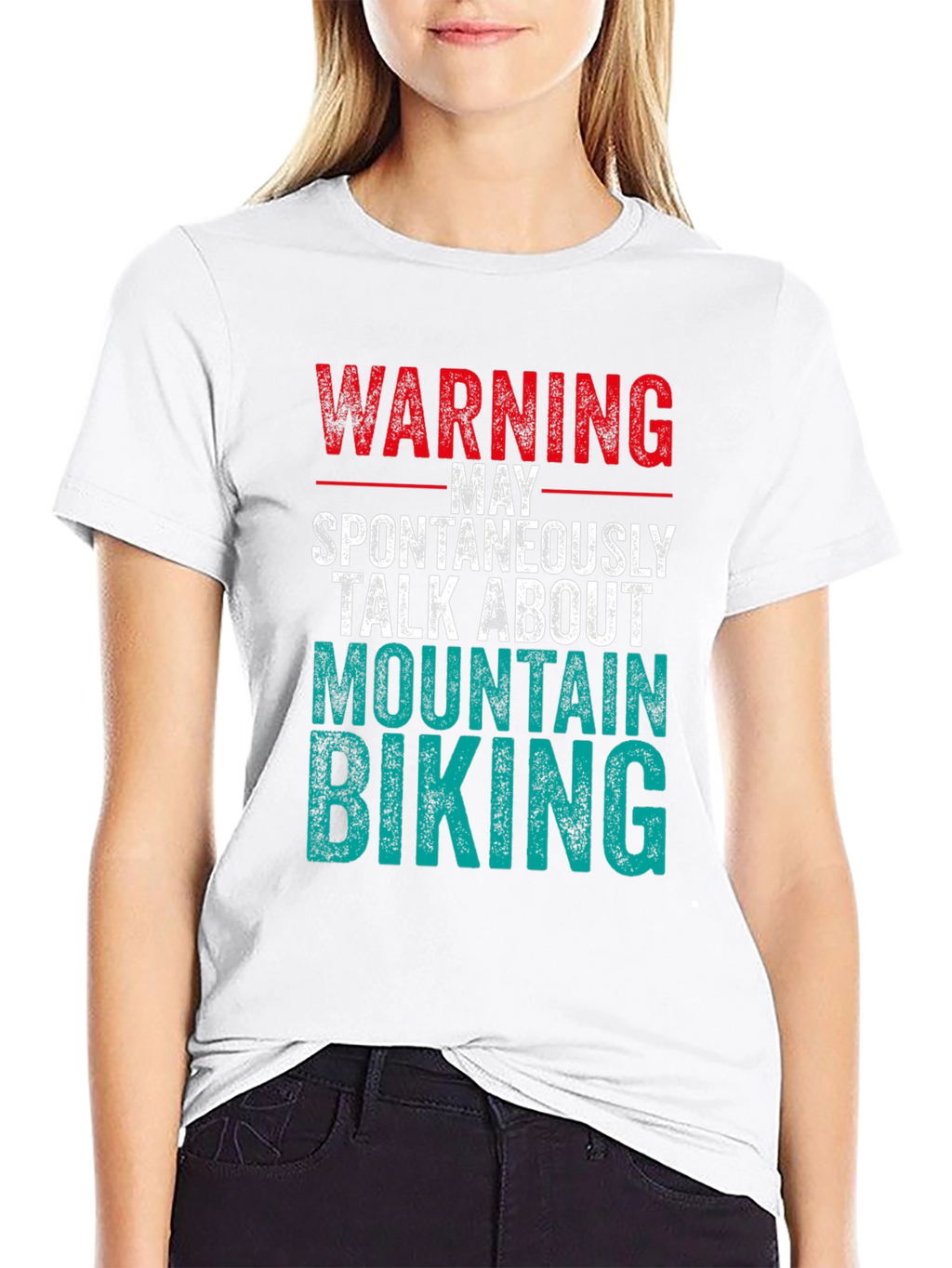 Warning Mountain Biking Graphic Tee