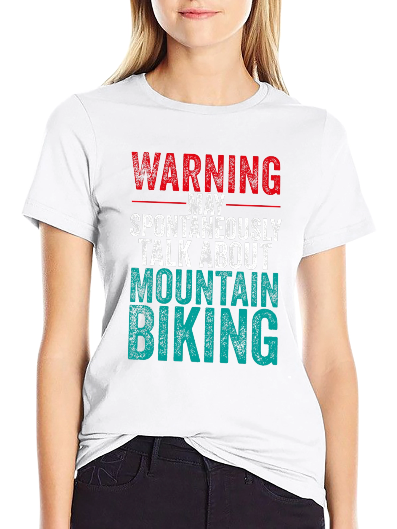 Warning Mountain Biking Graphic Tee