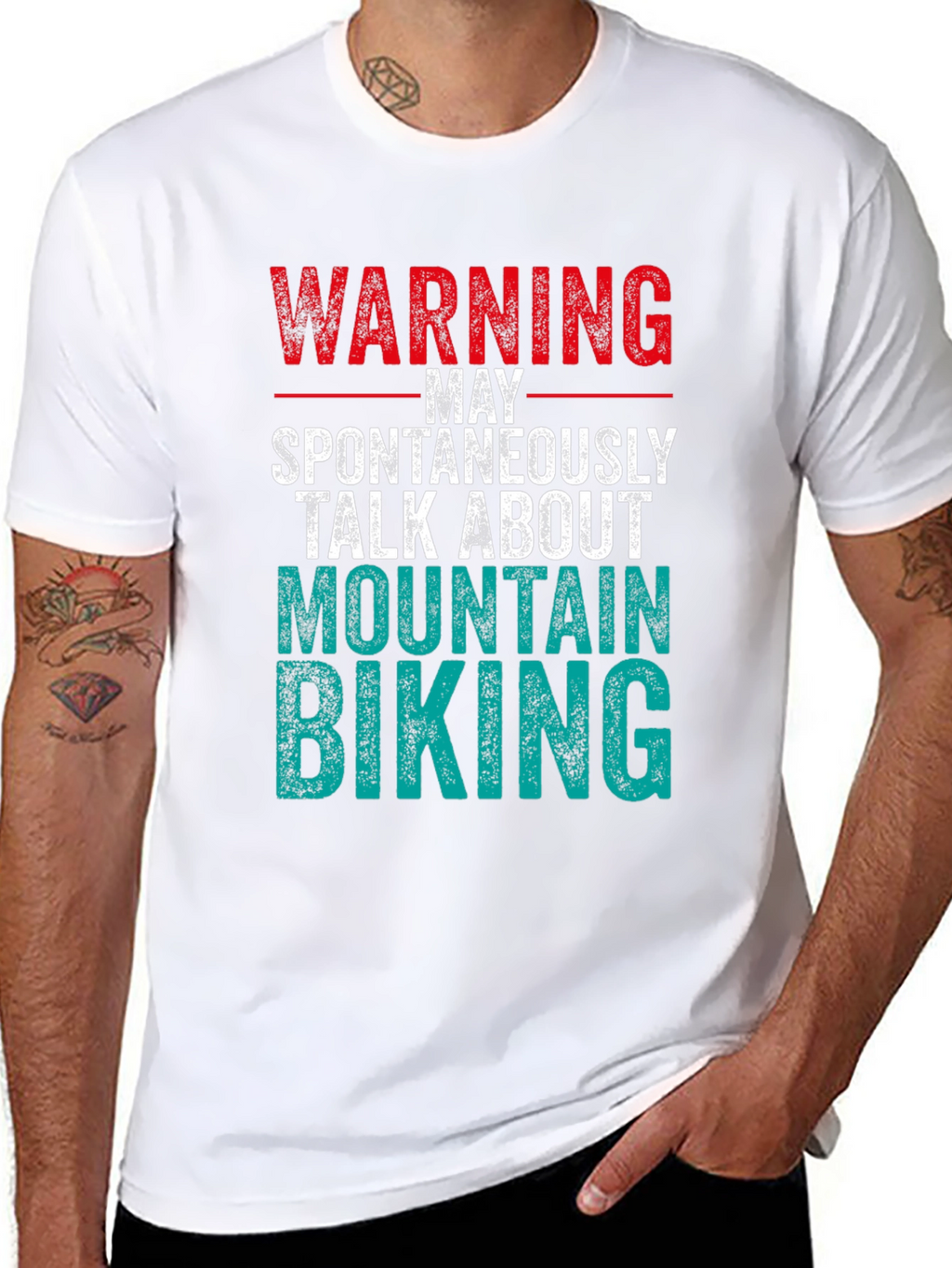 Warning Mountain Biking Graphic Tee