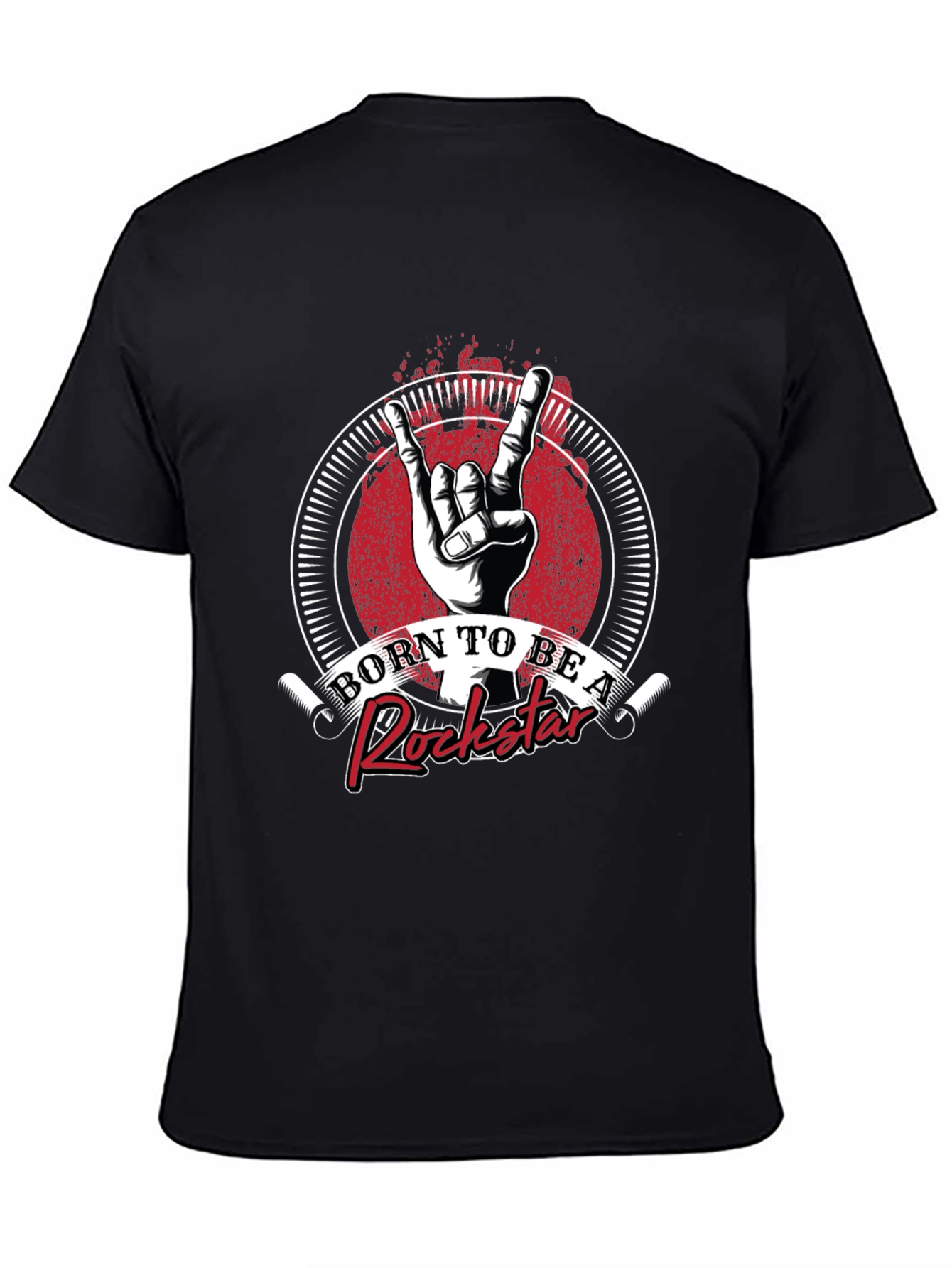 Born to be a Rockstar Graphic T-Shirt - Mens Crew Neck Tee