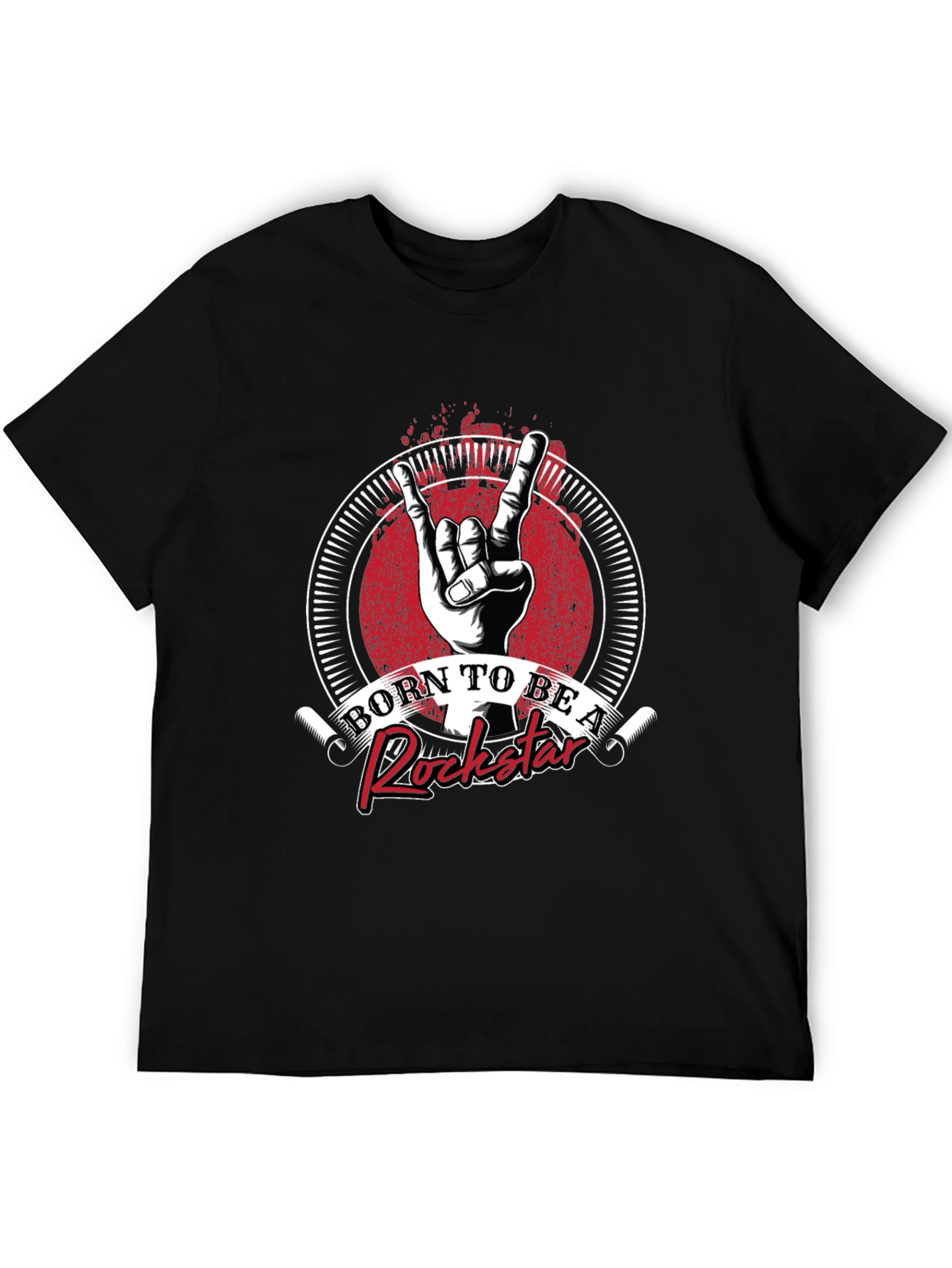 Born to be a Rockstar Graphic T-Shirt - Mens Crew Neck Tee