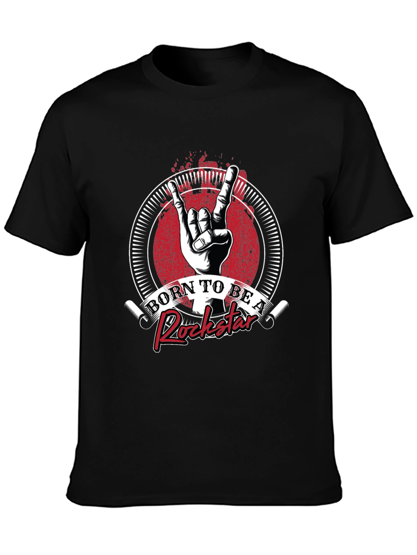 Born to be a Rockstar Graphic T-Shirt - Mens Crew Neck Tee