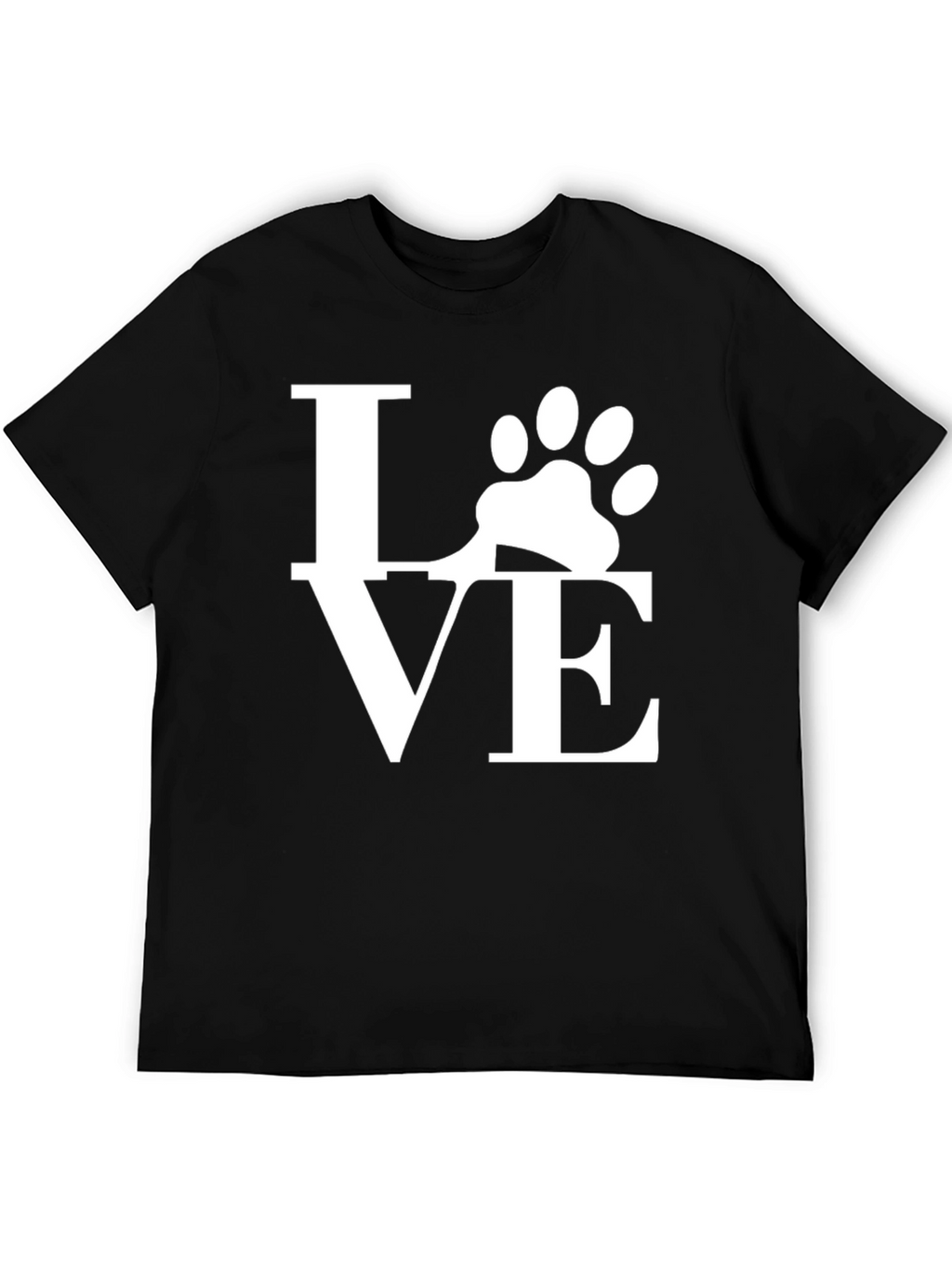 Love Paw Print Graphic T-Shirt - Black