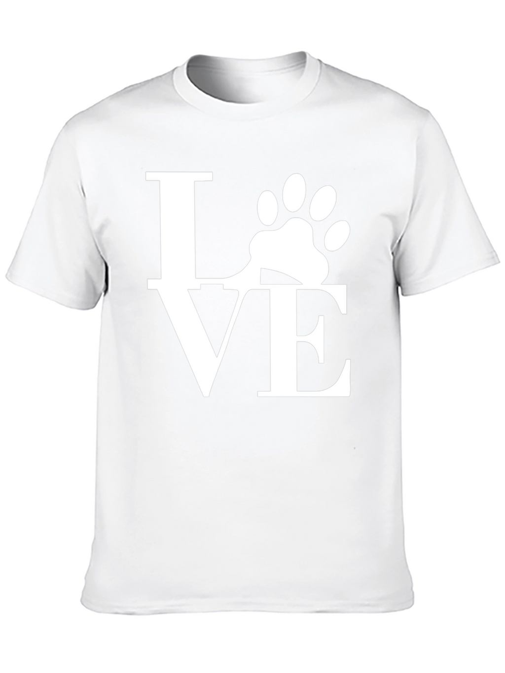 Love Paw Print Graphic T-Shirt - Black