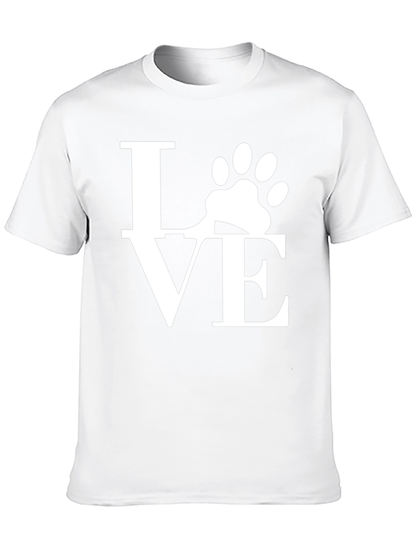 Love Paw Print Graphic T-Shirt - Black