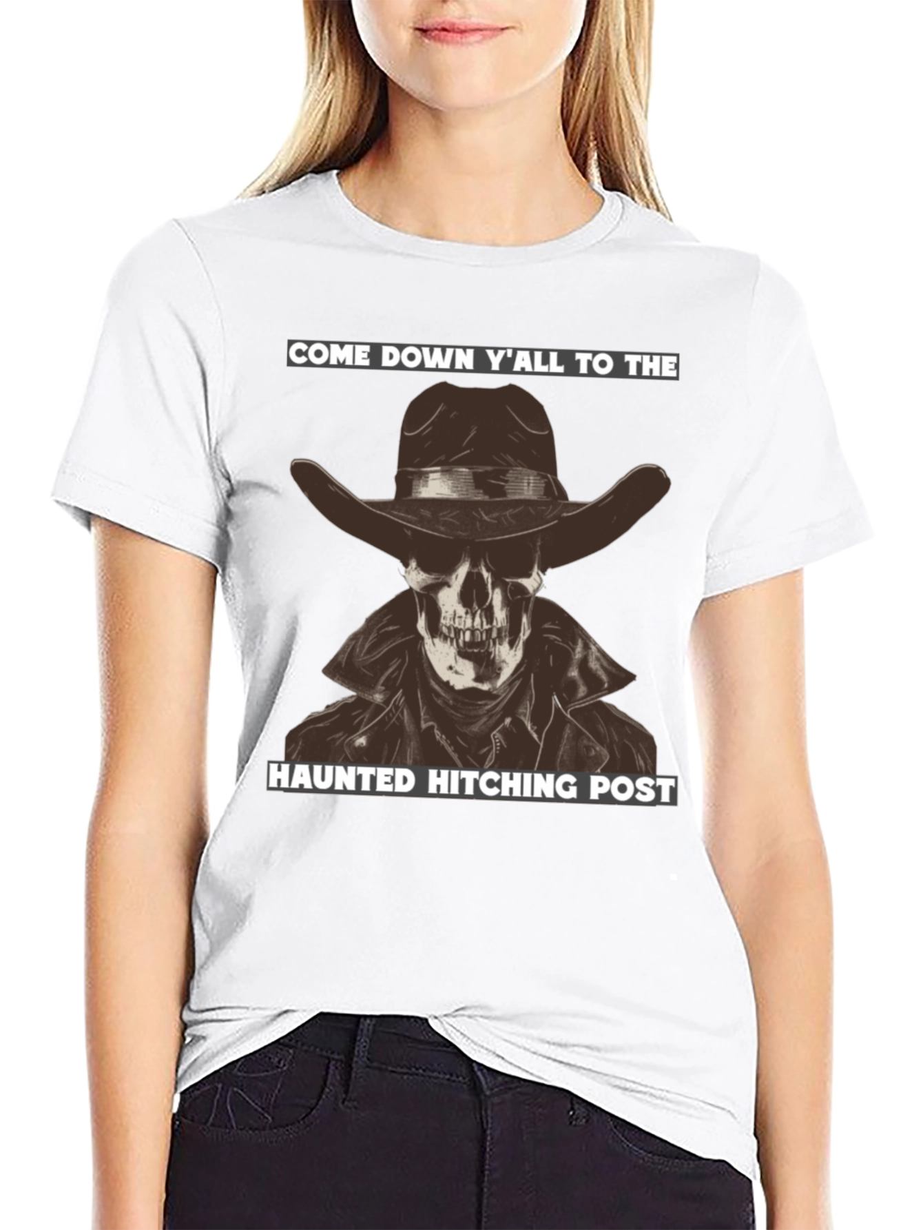 Haunted Hitching Post Graphic T-Shirt