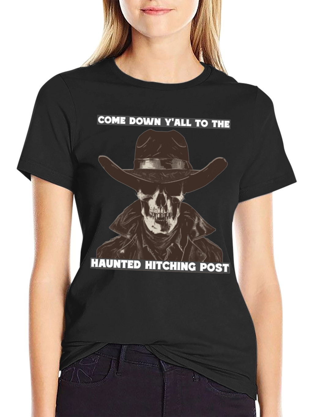 Haunted Hitching Post Graphic T-Shirt