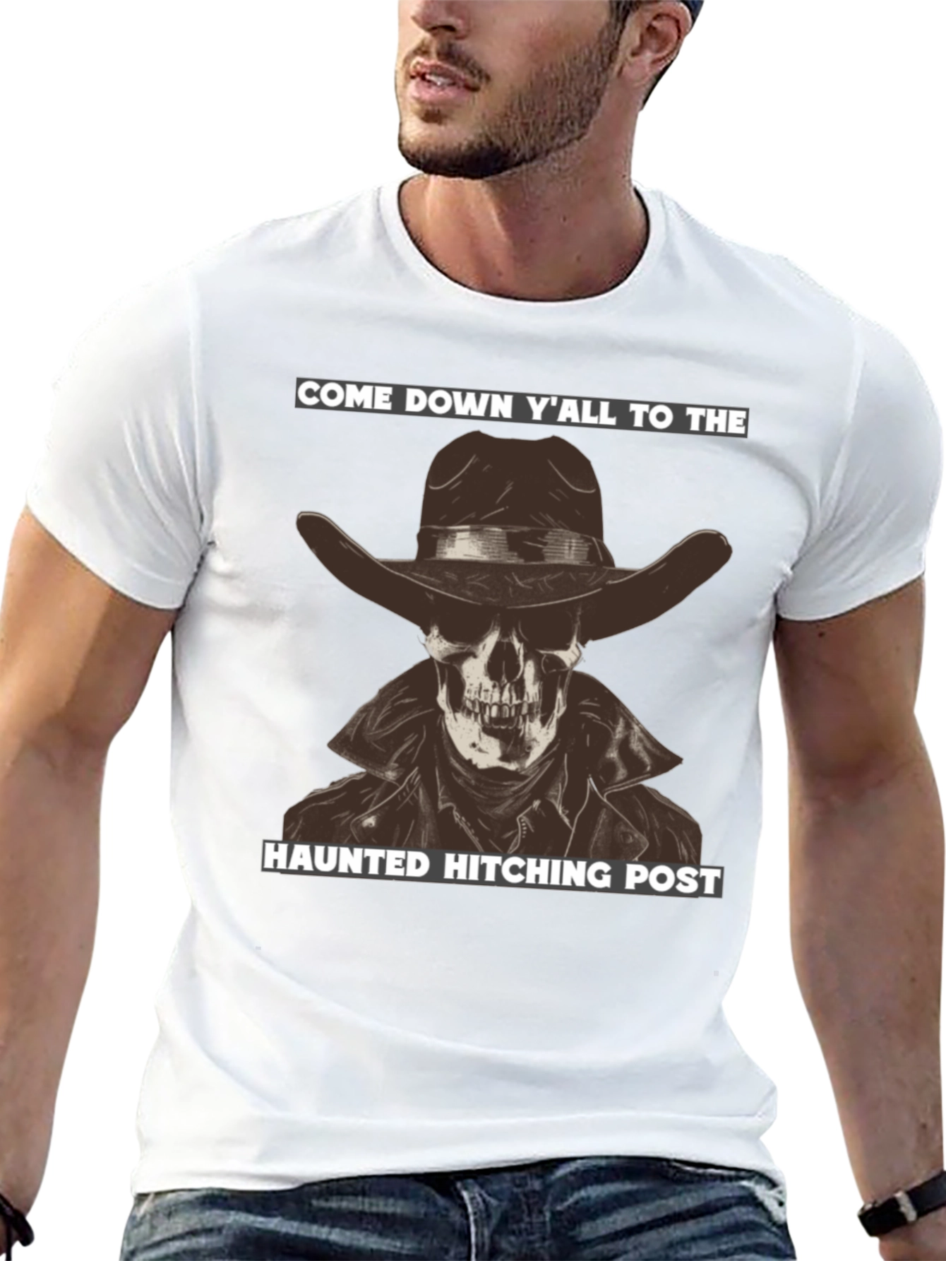 Haunted Hitching Post Graphic T-Shirt
