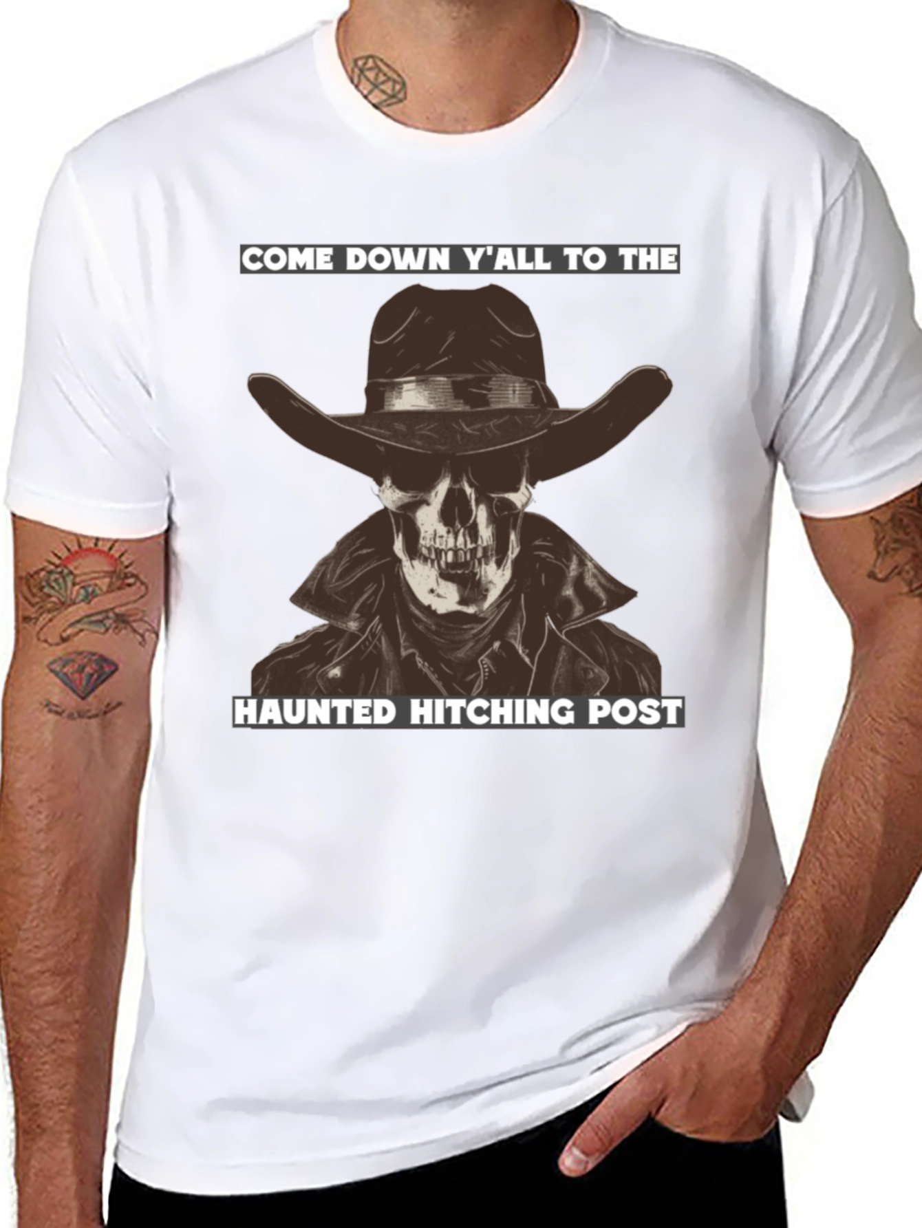 Haunted Hitching Post Graphic T-Shirt