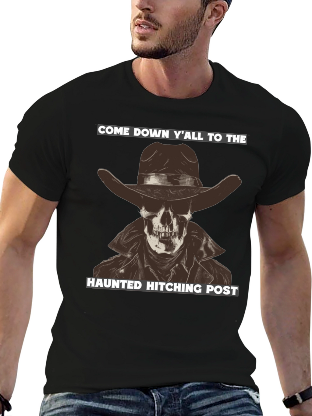 Haunted Hitching Post Graphic T-Shirt