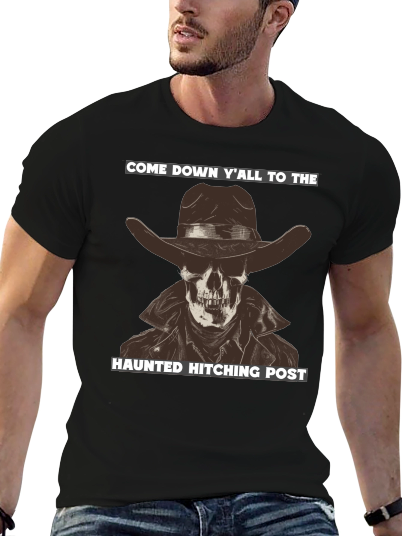 Haunted Hitching Post Graphic T-Shirt