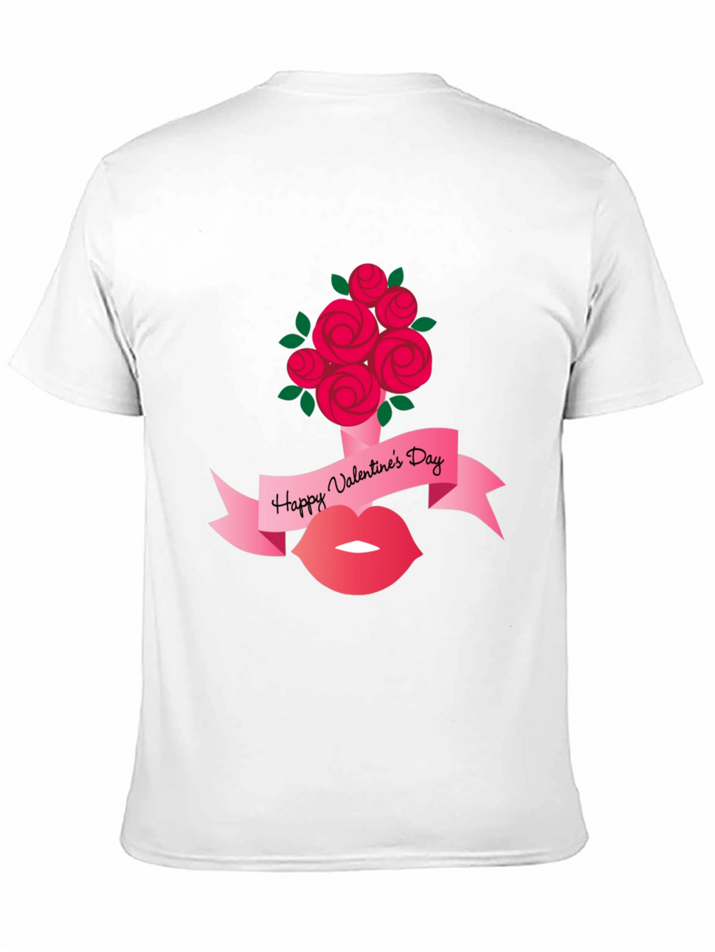 Valentines Day Roses and Lips Graphic Tee