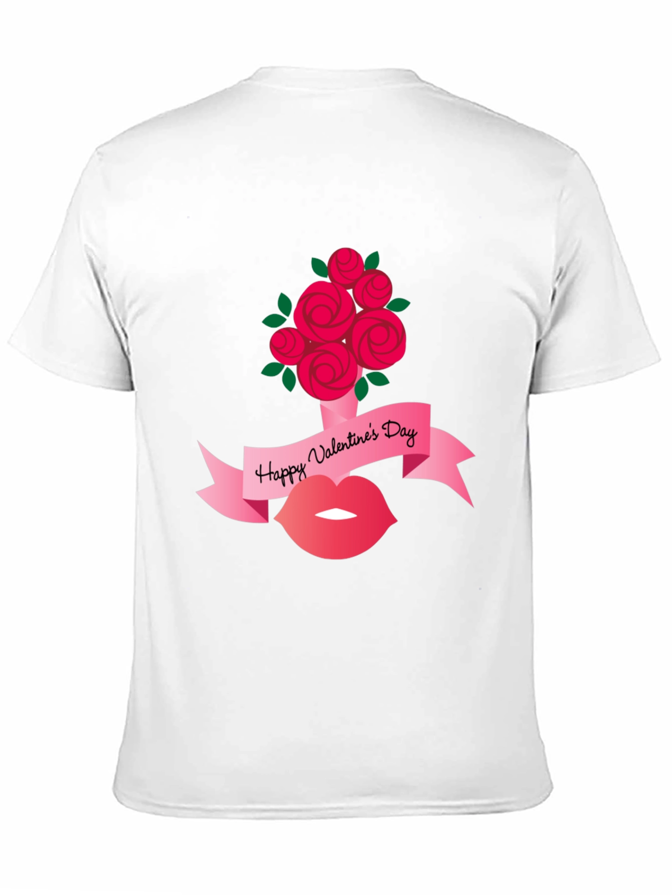 Valentines Day Roses and Lips Graphic Tee