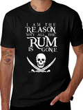 Pirate Rum Gone Graphic Tee - Black