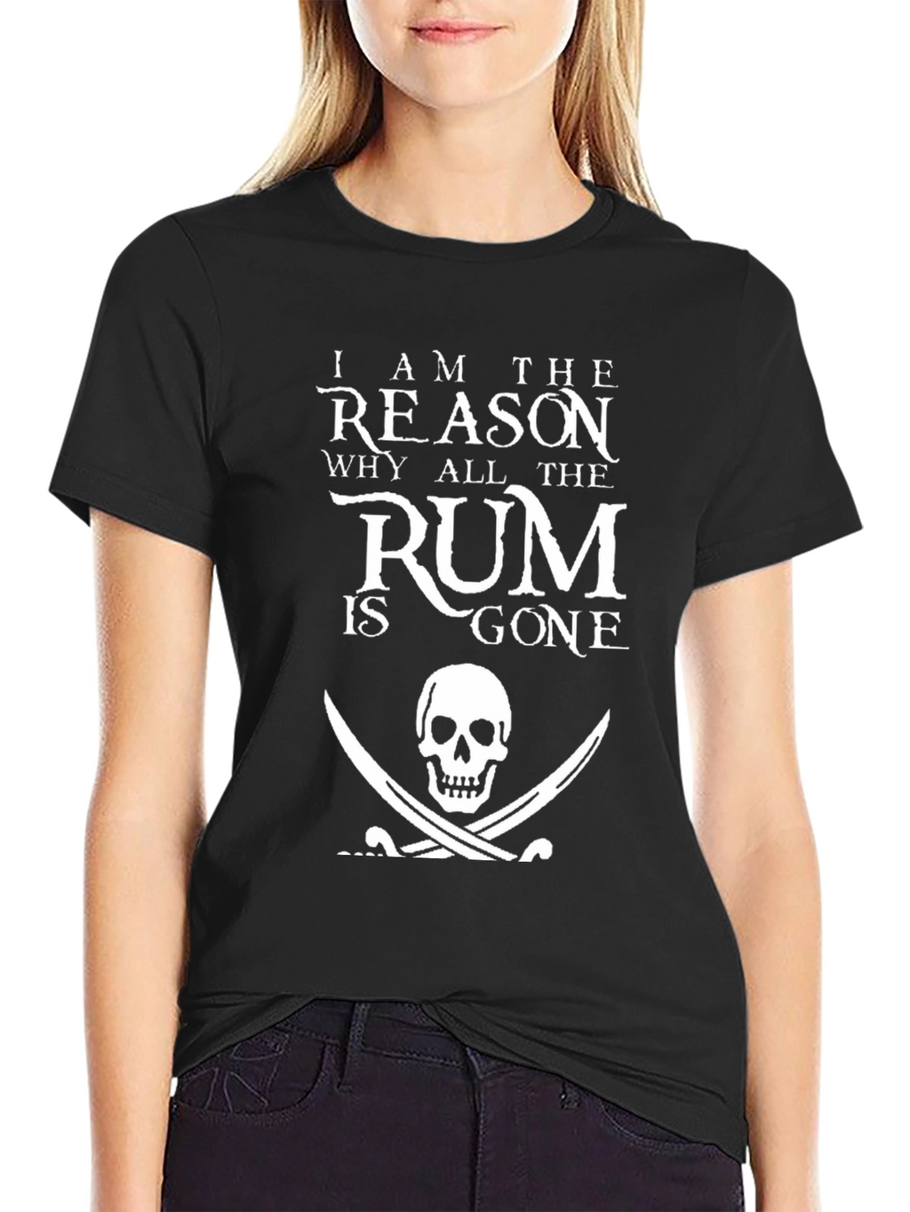 Pirate Rum Gone Graphic Tee - Black