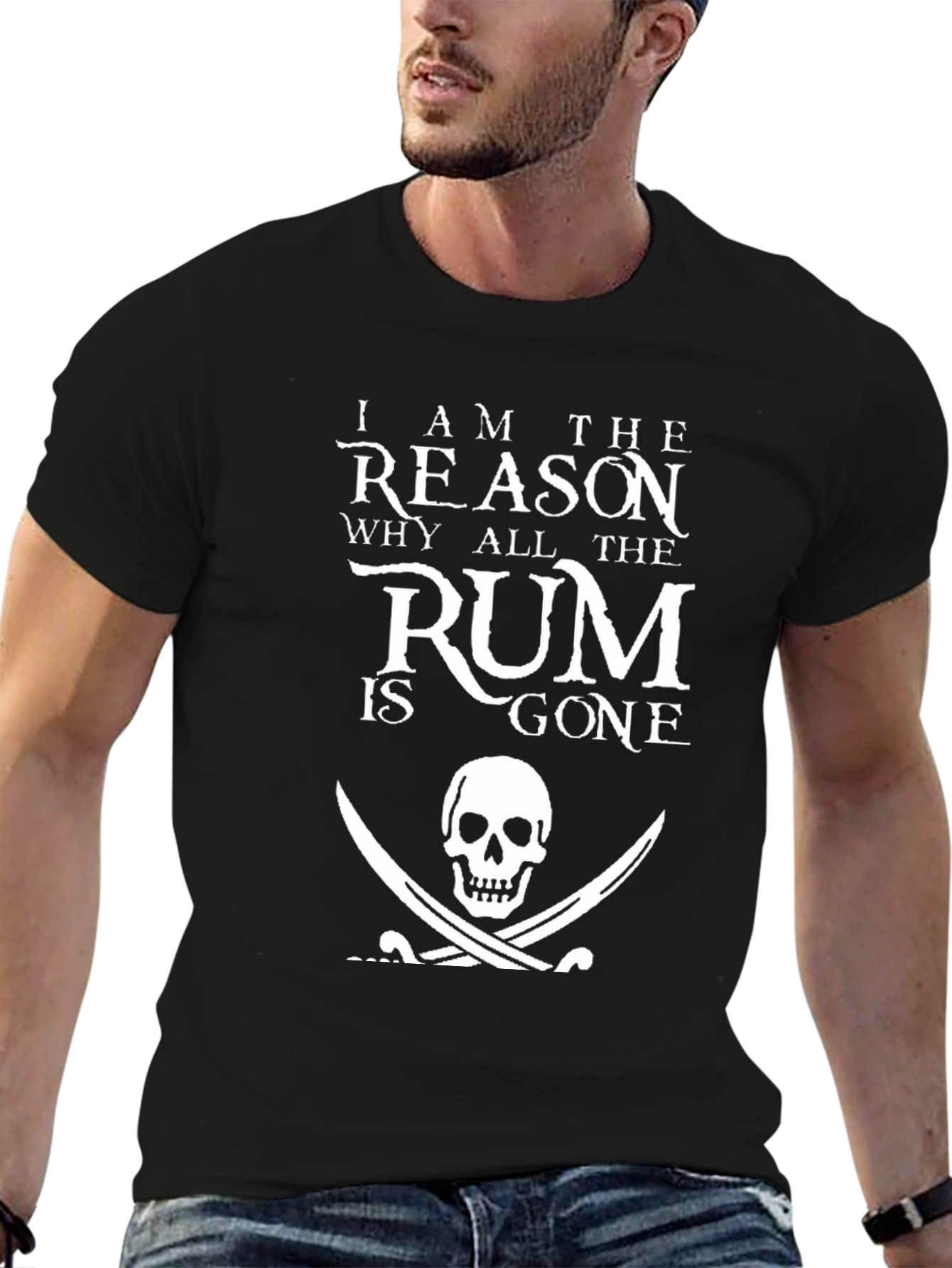 Pirate Rum Gone Graphic Tee - Black