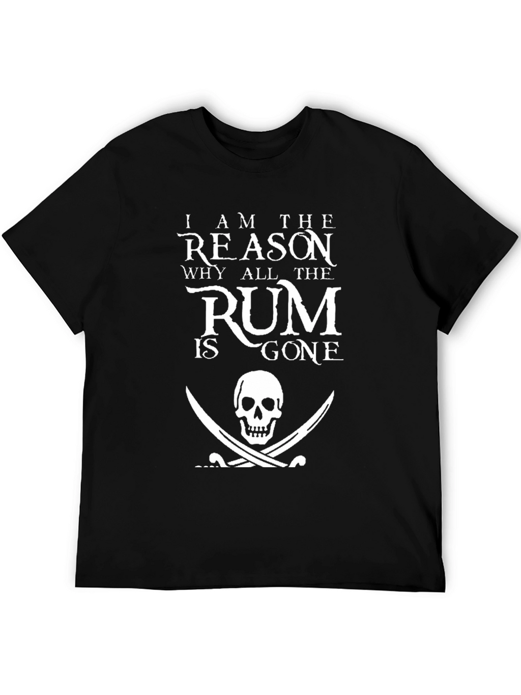 Pirate Rum Gone Graphic Tee - Black