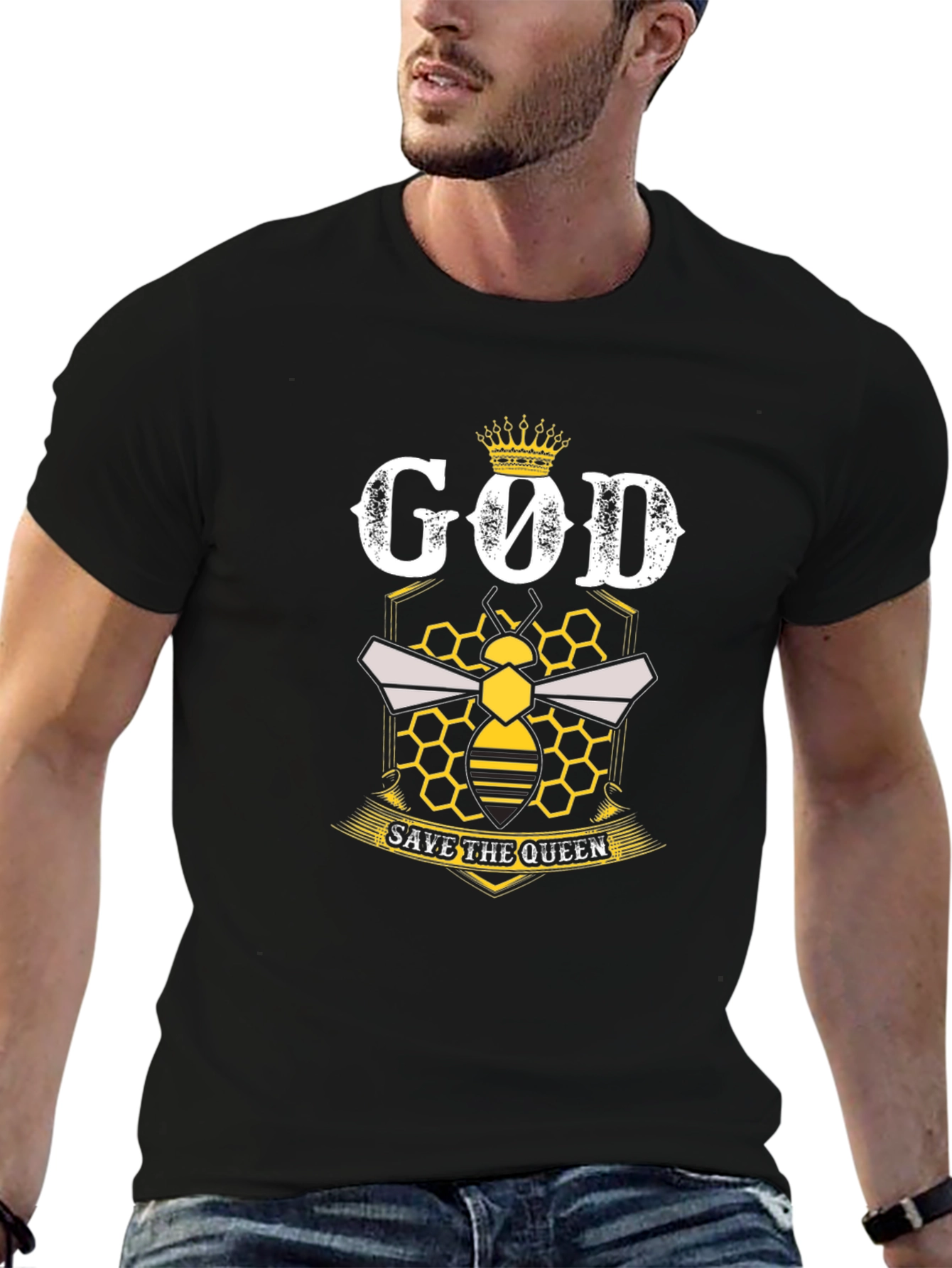 God Save the Queen Bee T-Shirt - Black