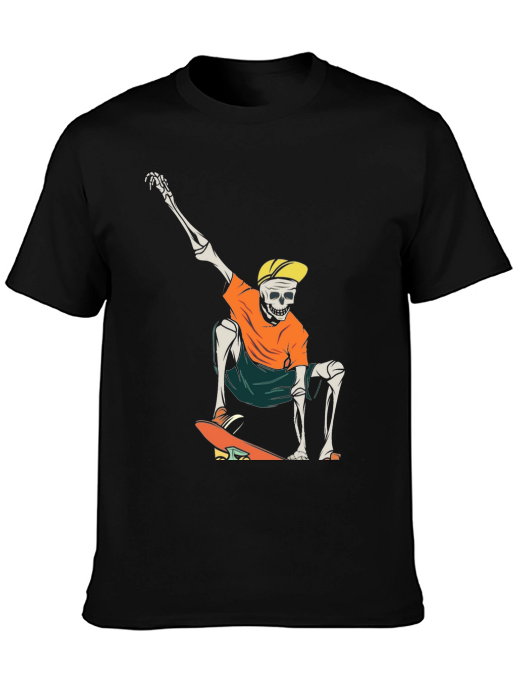 Skateboarding Skeleton Graphic T-Shirt