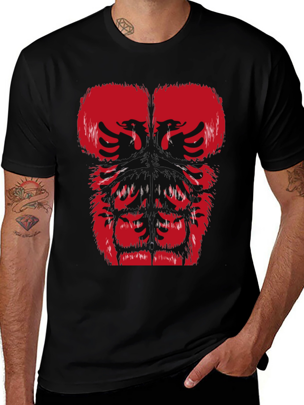 Albanian Eagle Graphic Tee - Muscle Body Print