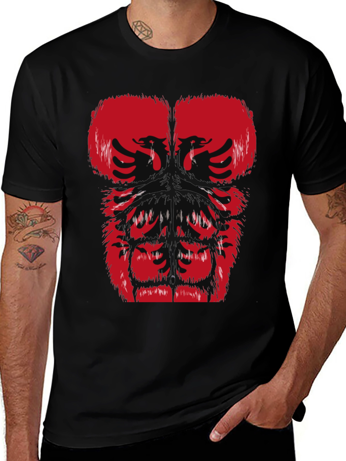Albanian Eagle Graphic Tee - Muscle Body Print