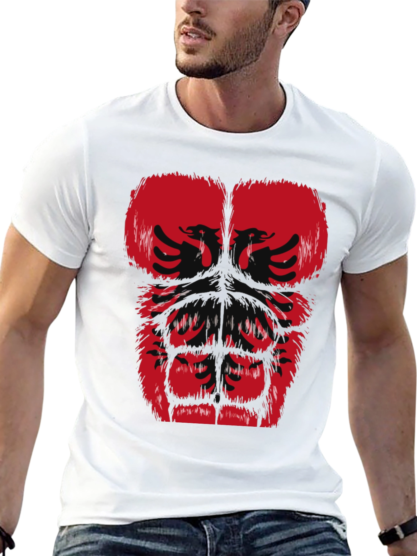 Albanian Eagle Graphic Tee - Muscle Body Print