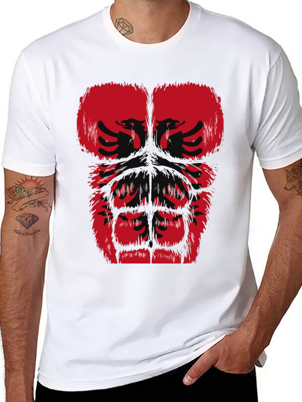 Albanian Eagle Graphic Tee - Muscle Body Print