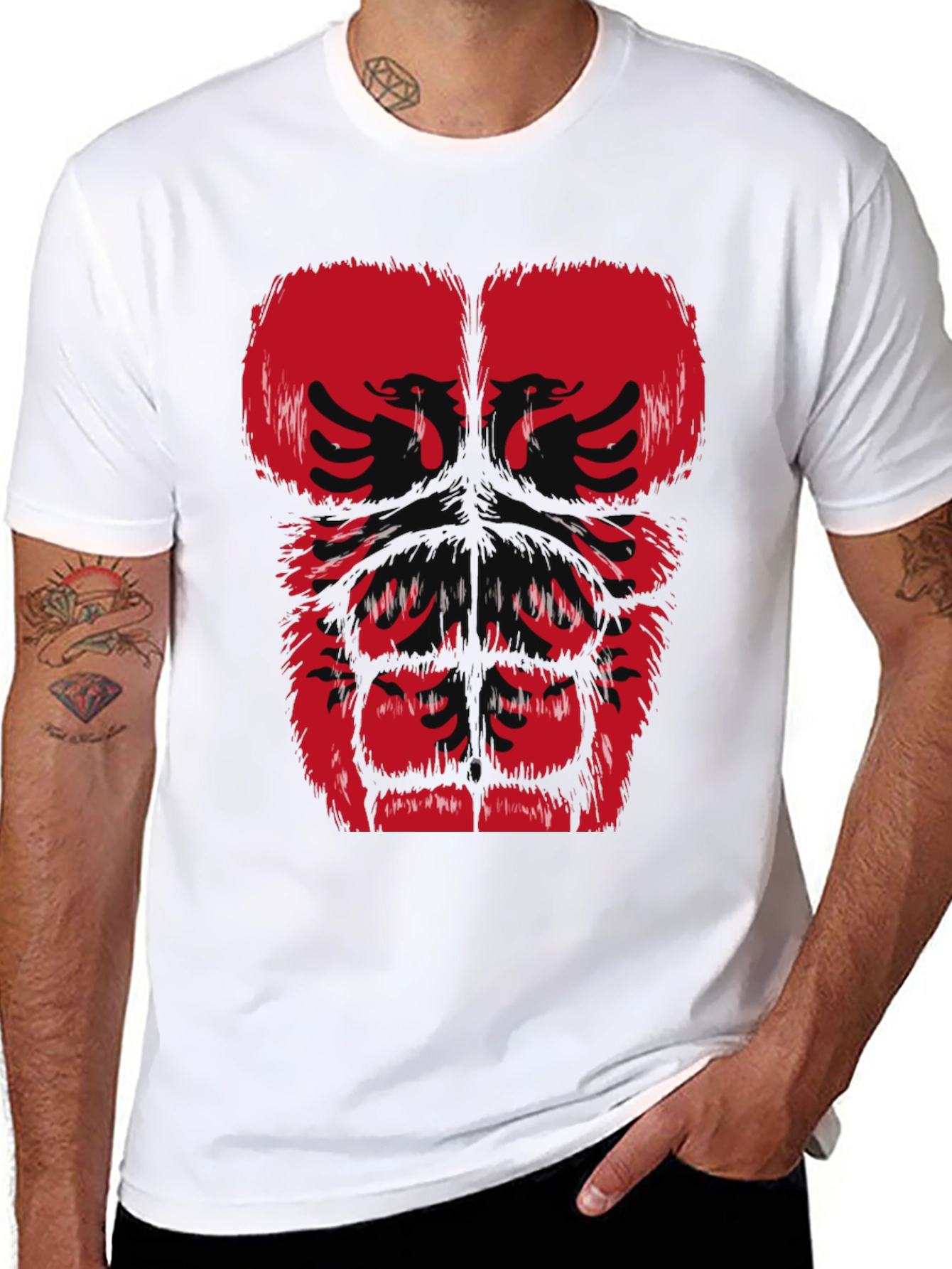 Albanian Eagle Graphic Tee - Muscle Body Print