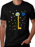 Giraffe Astronaut Graphic T-Shirt