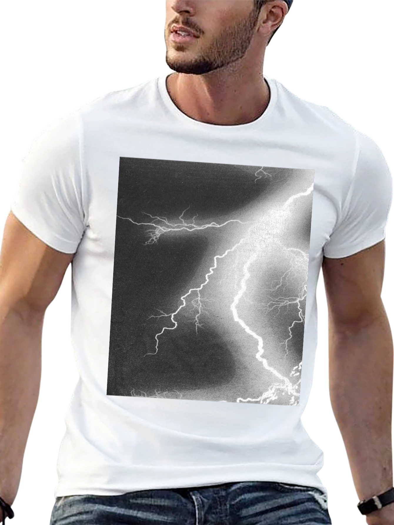 Lightning Bolt Graphic Black T-Shirt