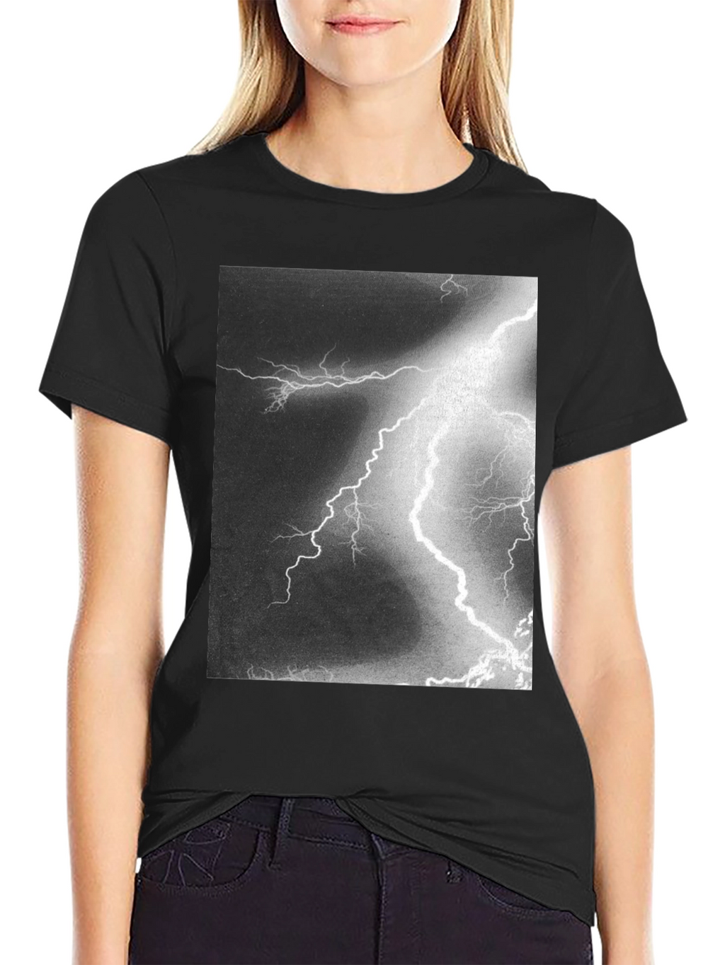 Lightning Bolt Graphic Black T-Shirt