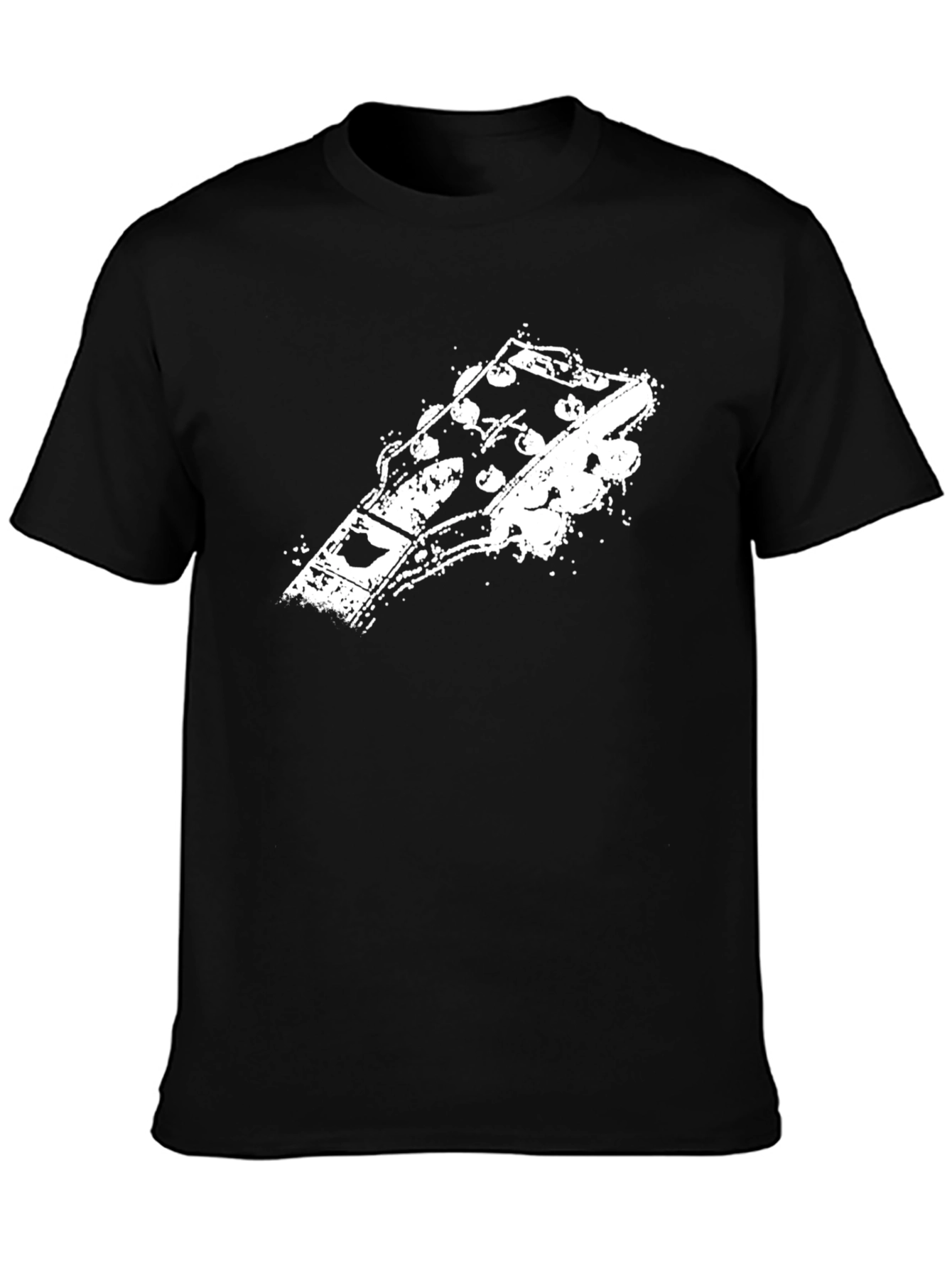 Guitar Headstock Graphic Tee - Black