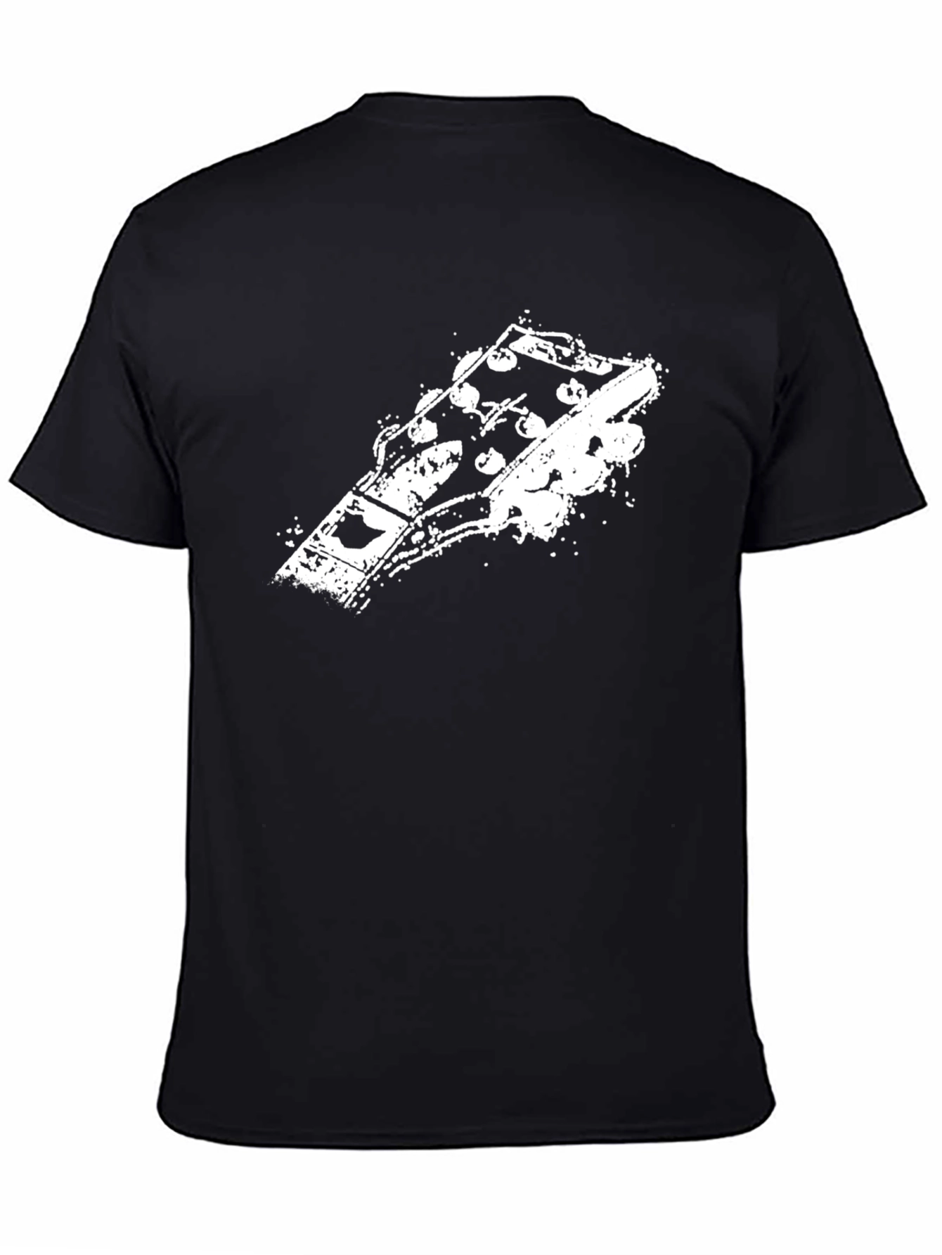 Guitar Headstock Graphic Tee - Black